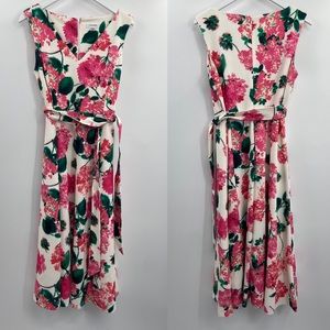 Calvin Klein Dress Floral Pink Sleeveless White Spring Summer